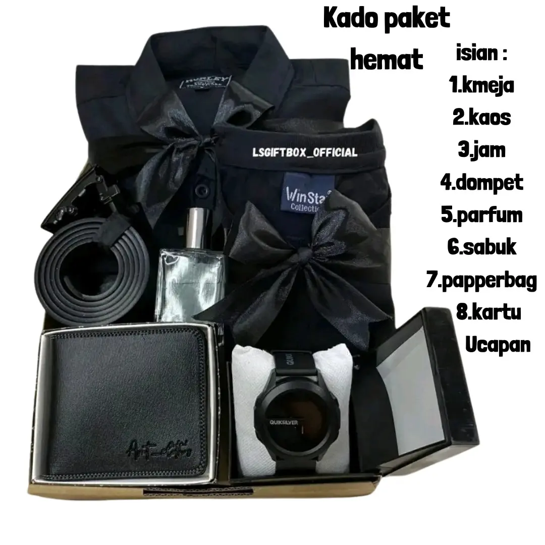 Paket Kado Hemat Hadiah Spesial untuk Pesta Pernikahan Valentine dan Ulang Tahun - Hampers Giftbox Murah Hitam
