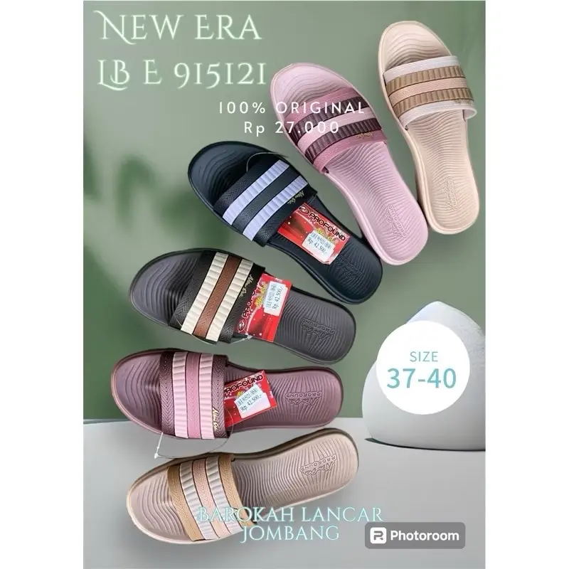 SANDAL SLOP KARET WANITA NEW ERA LB E 915121 SIZE 37-40 2