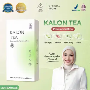 Kalon Teh Hijau Greentea Premium Saffron BPOM & Halal MUI Isi 20 Teabags