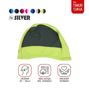 Topi Renang Dewasa SILVER  Kombinasi kain nylon spandex - 17015