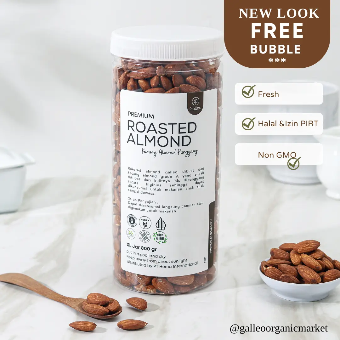 Kacang Almond Panggang 1 Kg / Roasted Almond Galleo Nuts