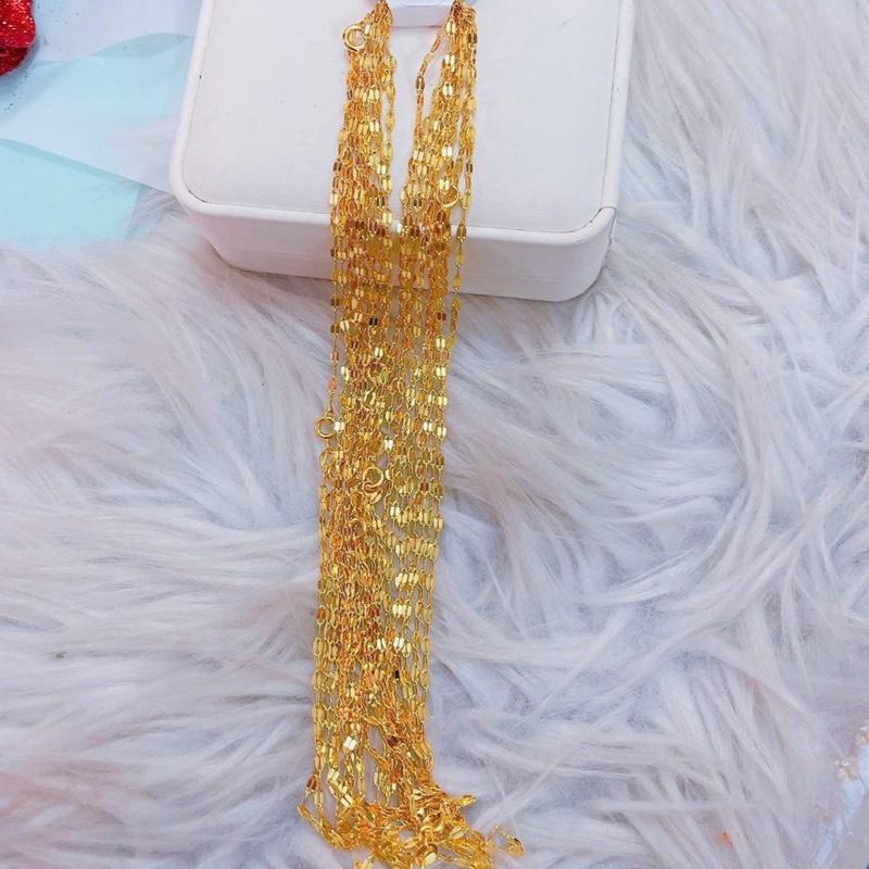  DC5 Dây Chuyền Mắt Xích Lá Me Trẻ Trung Sang Trọng 