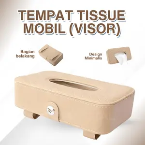 ALLIANCE Tempat Tisu Mobil Gantung/Kotak Tissue Kulit Mobil Mewah/Car Visor Box Tisue Estetik Serbaguna Aksesoris pu leather Tanpa Garansi