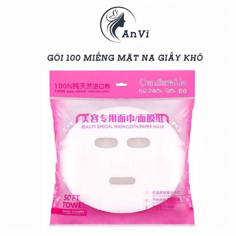 Bịch 100 miếng mặt nạ giấy khô chuyên dụng cho spa