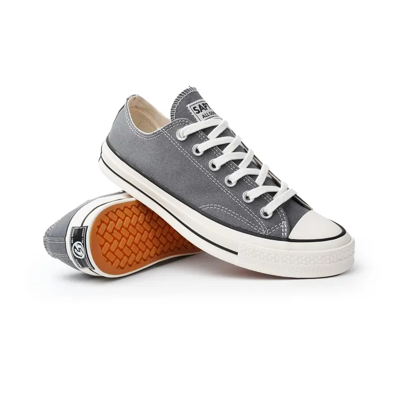 Sepatu Sneaker Sapty Robust Grey Low Top Canvas untuk Pria dan Wanita - Casual, Karet Shoes Kasual sneakers  sale 0