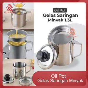 ENVIO - Oil Pot - Gelas Saringan Minyak + Tutup 1.3L / 1L