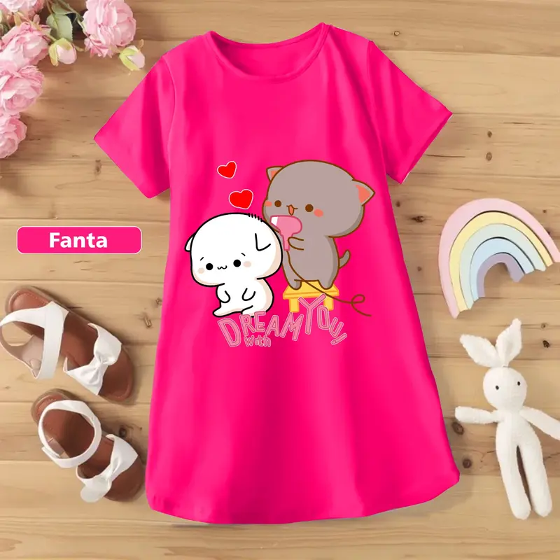 Baju Anak Daster Anak Anak Perempuan. Dress Anak Murah, Tunik Anak Motif DREAM WITH YOU Dress Anak Kekinian, Anak Usia 1-10 Tahun 6