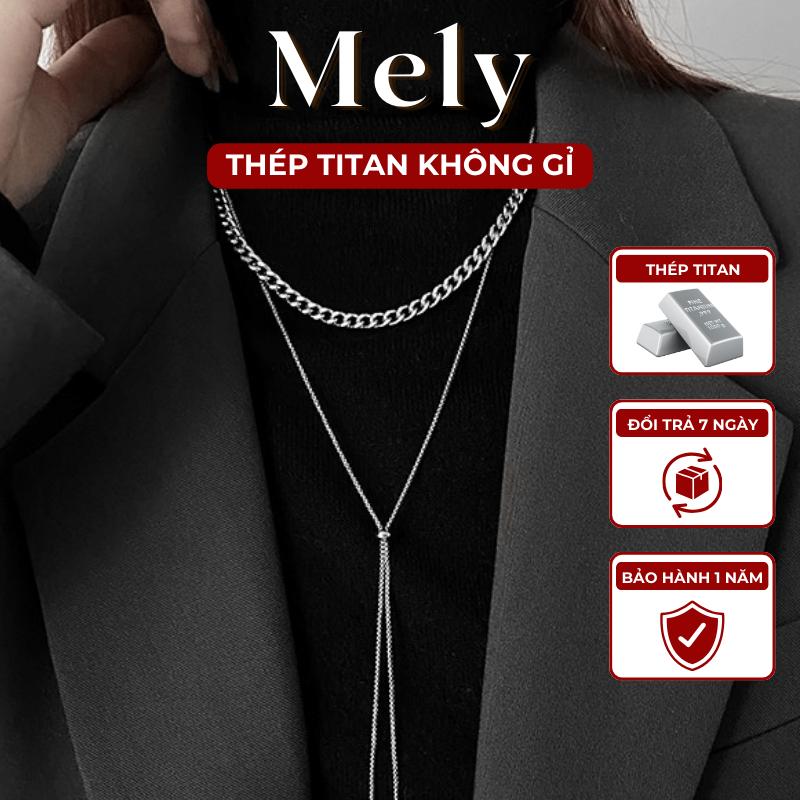 Dây chuyền Nữ mắt xích sợi đôi titan không đen gỉ phụ kiện trang sức cá tính - Mely TT43