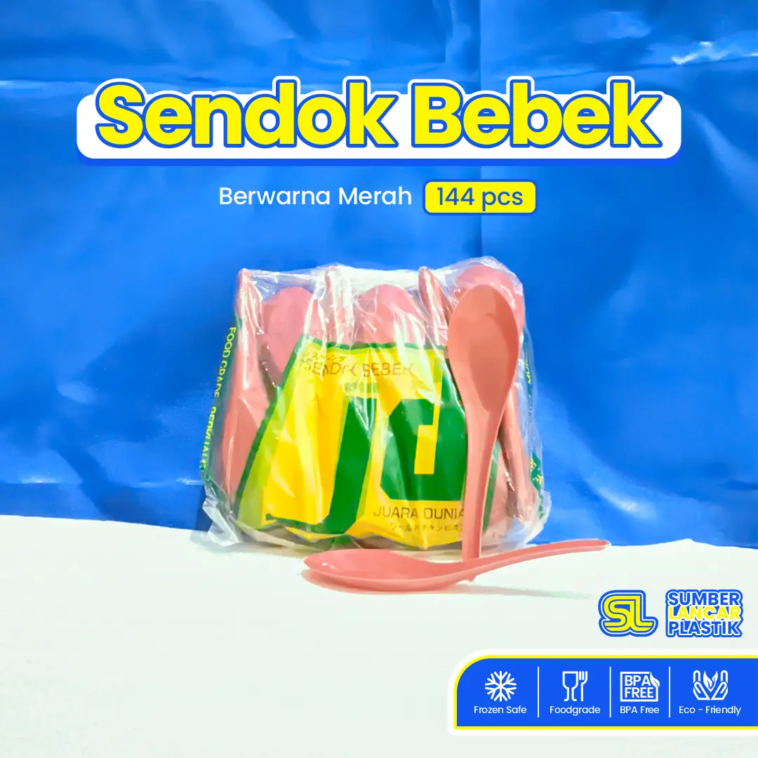 JD Sendok Bebek [ISI 144] Bahan Premium Tebal Berwarna | Sendok Makan Plastik Catering | Sendok Soup