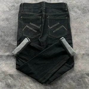 Sale 3.3.Celana Denim Selvedge Black Indigo White line Ketebalan 15 OZ(KAKU) Jeans Panjang