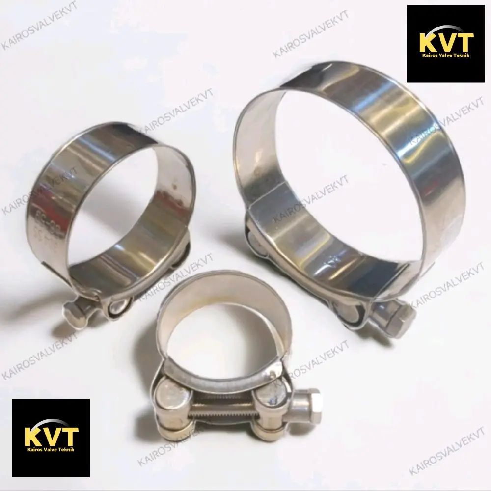 Klem STAINLESS 1/2", 3/4", 1", 1 1/4", 1 1/2", 2", 2 1/2", 3", 4", 5", 6", 8" Inch - Inci SS304 / Clamp Stainless / Superior Clamp / Mikalor / Heavy Duty Clamp Hose STAINLESS STEEL SS304