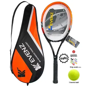Raket Tenis KEVENZ Dewasa Serat Karbon Ringan Anti Getar + Tas +1 tennis ball racket Outdoor