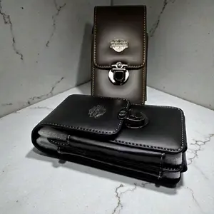 Tas Pinggang Hp Pria Kulit PU - Dompet Dobel slot Pinggang Terlaris