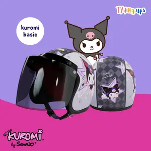 Helm Anak Bogo Umur 2-7 Tahun Motif Kuromi Aman Untuk Berkendara Motor Free Kaca