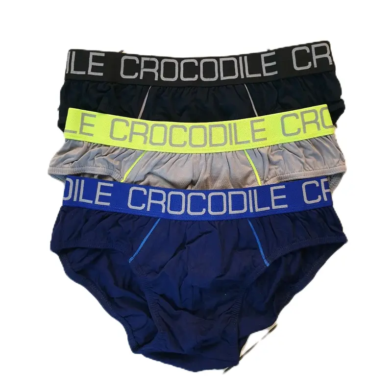1 Box Isi 3 Pcs Celana Dalam Pria Crocodile 521-246 / Celana Dalam Crocodile Karet Boxer Lembut Nyaman 0