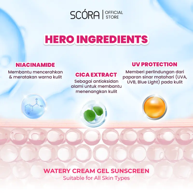 [Hero] SCORA Bright Me Up Sunscreen 40 gr Sunblock Mencerahkan Melindungi UV Menyerap