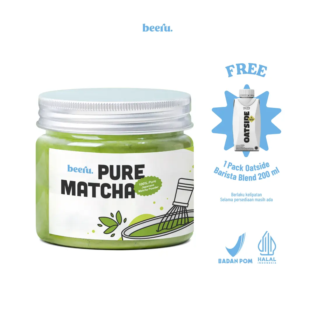 Beeru Pure Matcha Powder 50gr - 100% Bubuk Matcha Premium Japan