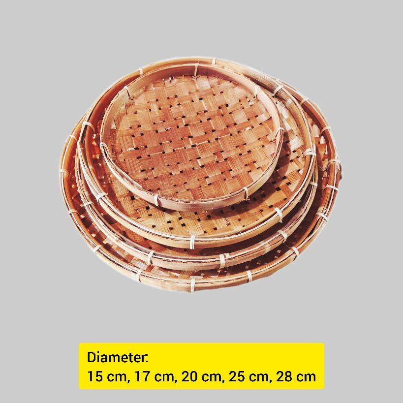 Piring lalapan bulat - 1 set piring anyaman bambu - piring bambu pecel lele - Piring lalapan bulat - 1 set piring anyaman bambu - piring bambu pecel lele