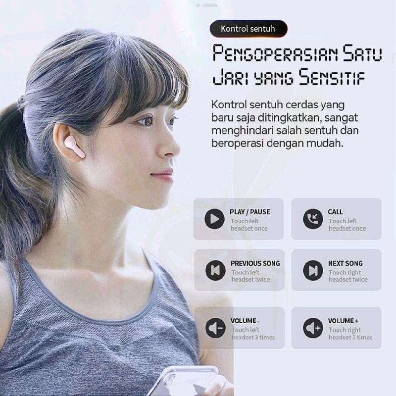 TWS Bluetooth 5.3 Earphone Android with Microphone HiFi Stereo Bass Earbuds Wireless Headset 5