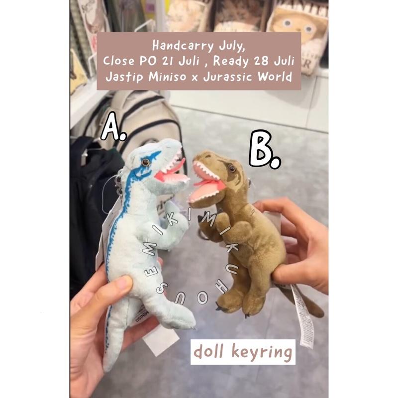HANDCARRY MINISO X JURASSIC WORLD COLLECTION PLUSH DOLL CERAMIC MUG BALL  CAP DINOSAURUS JURASSIC doll keyring/pcs