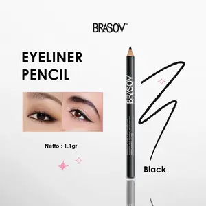 BRASOV Eyeliner Pensil Black 1.1g | Garis Halus, Presisi & Tahan Lama