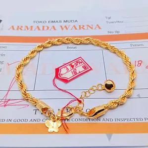 Best seller GELANG KAKI WANITA emas muda 3,5gr free surat resmi dari toko