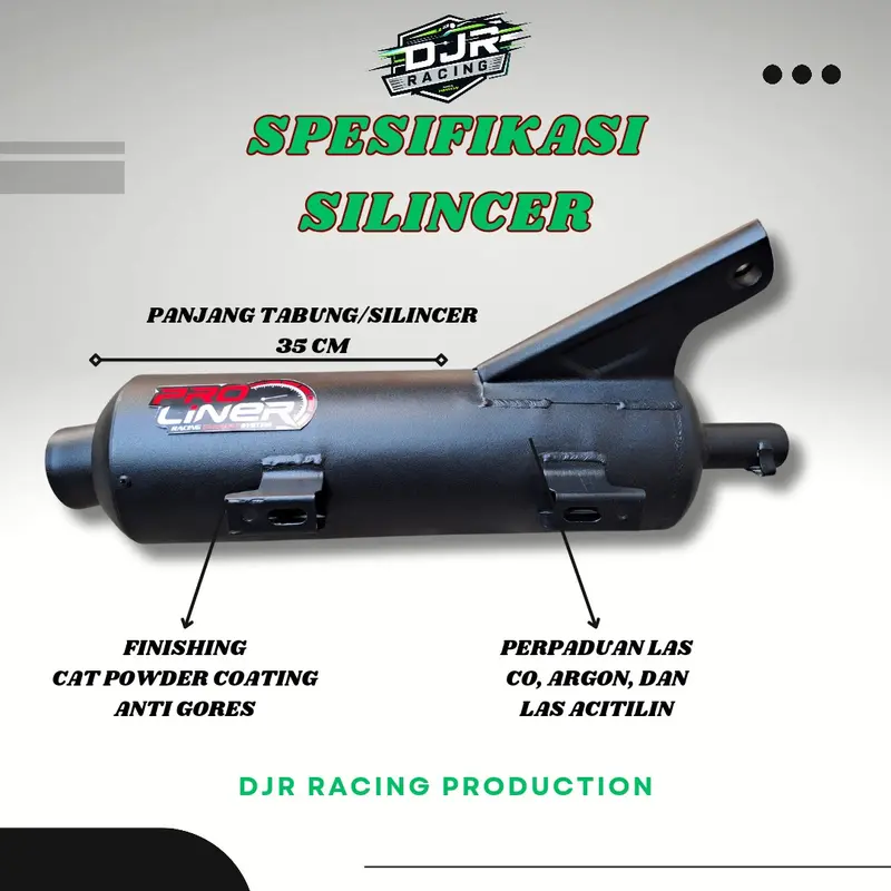 Knalpot Semi Standar ProLiner suara bass adem untuk Motor Beat, Mio, Scoopy, Vario, Genio, Spacy, Mio Fino, Mio Soul, Mio GT, X-Ride, Mio J, Mio 125 (All Matic) 1