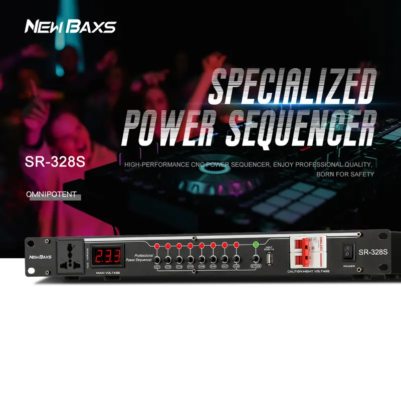 NEW BAXS Manajer listrik SR-328S 40 Amp power controller 8-channel audio time system power is applicable to stage central control socket controller. 1