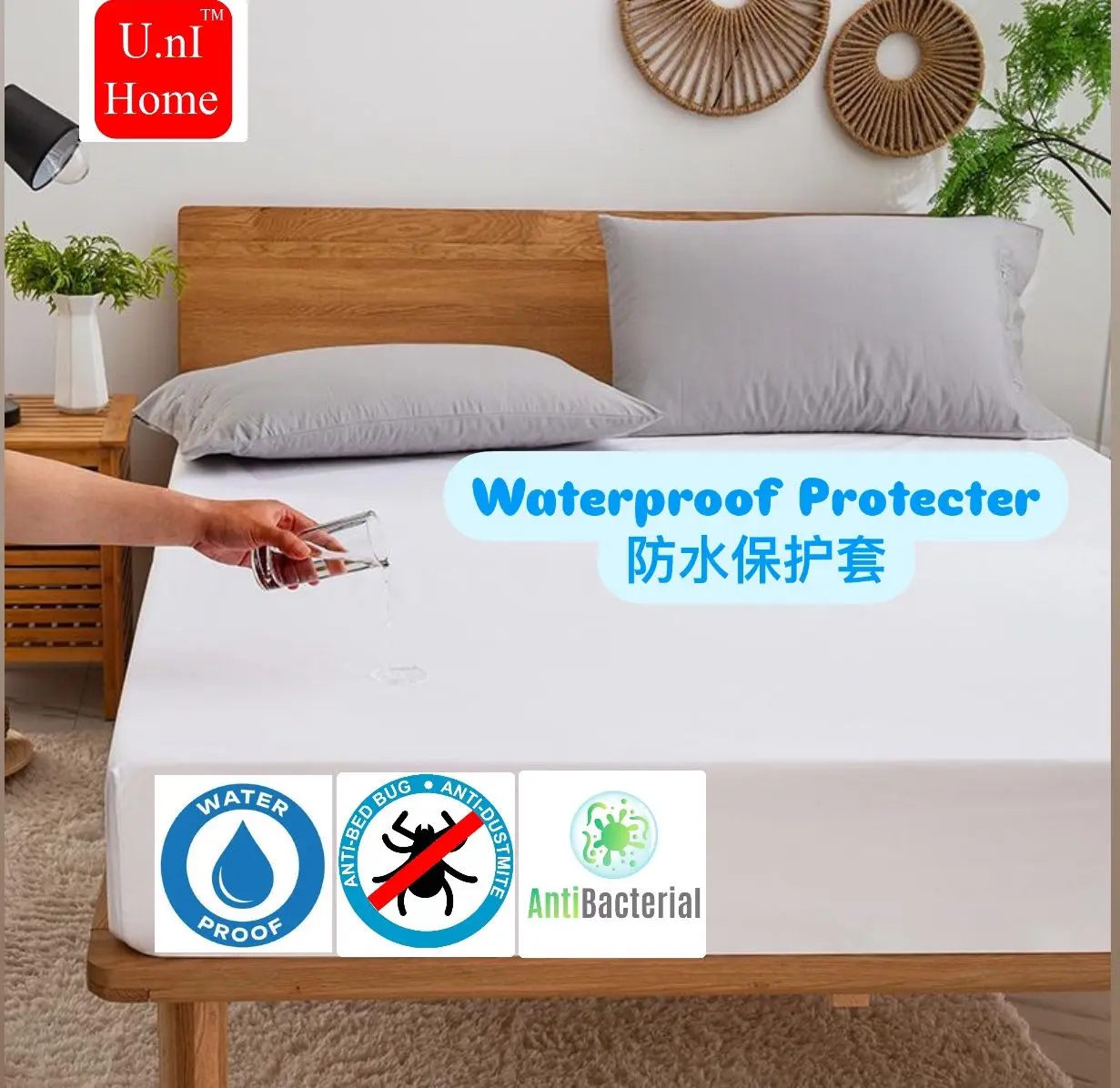 Waterproof Mattress Protector & Pillow / Bolster Protector