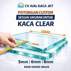 Kaca Clear / Kaca Bening 5 mm ( 5 mili ) masih tajam Volume 1 m2