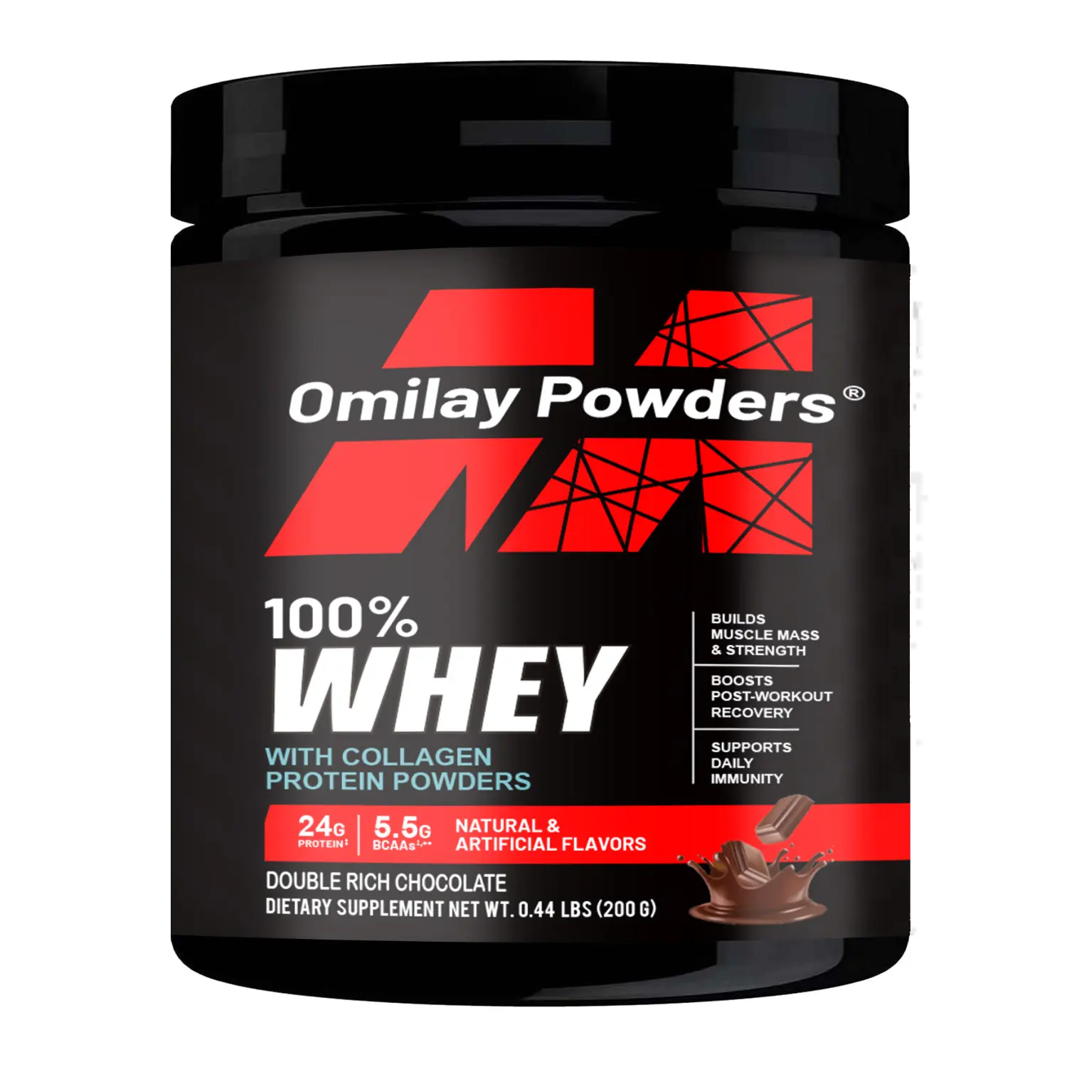 Omilay Whey Protein Isolate Powder for Muscle Building Strawberry 2LBS