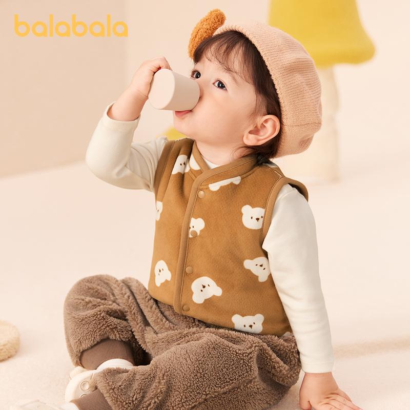 Quần Áo Trẻ Em, Áo Khoác Trẻ Em Balabala, Trang Phục Nhung, Ngầu Ở Cả Hai Mặt, Quần Áo Mùa Đông, Cho Em Bé, Bộ Sưu Tập 2024 Mới