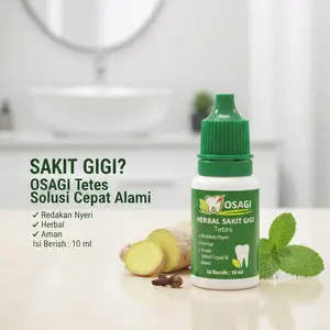 OSAGI TETES HERBAL 10ml, MEREDAKAN SAKIT GIGI, GUSI BENGKAK,GIGI BERLUBANG, SARIAWAN. COD GRATIS ONGKIR