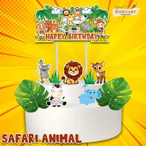 Cake topper SAFARI ANIMAL/hiasan kue ANIMAL XTRA