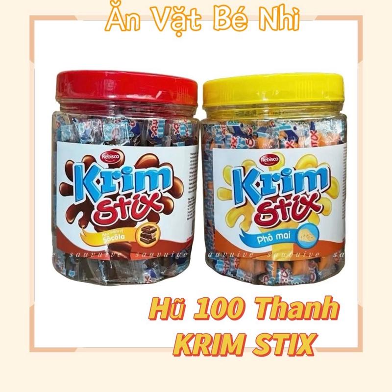 Hũ 100 Thanh Kẹo Mềm KRIM STIX Vị Phô Mai Vị Socola Mix Vị Rainbow Siêu Ngon Hàng Việt Nam