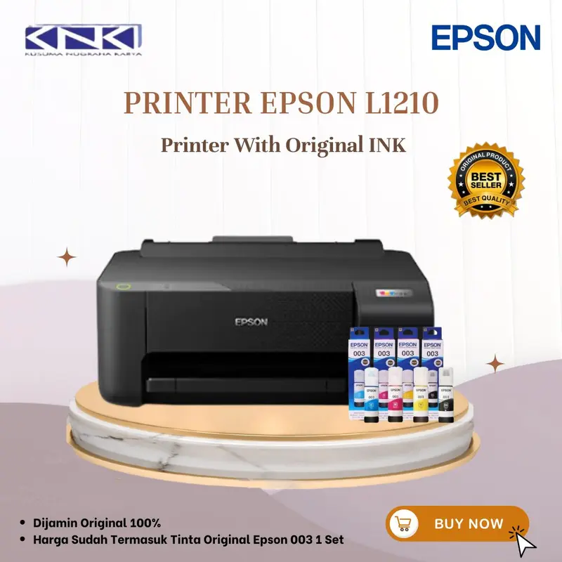 Printer Epson L1210 Pengganti L1110 Print Only Black Tinta 003 C13T00V 0