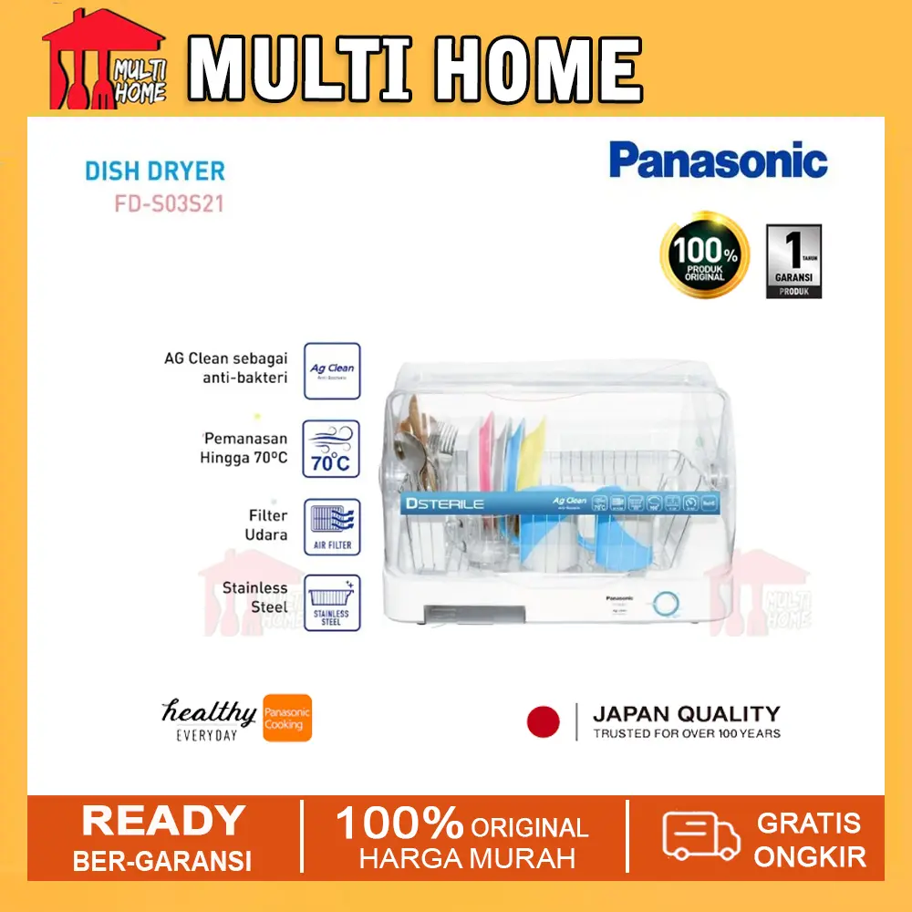 Panasonic Dish Dryer FD-S03S21-W2 Alat Pengering Piring dan Alat Makan