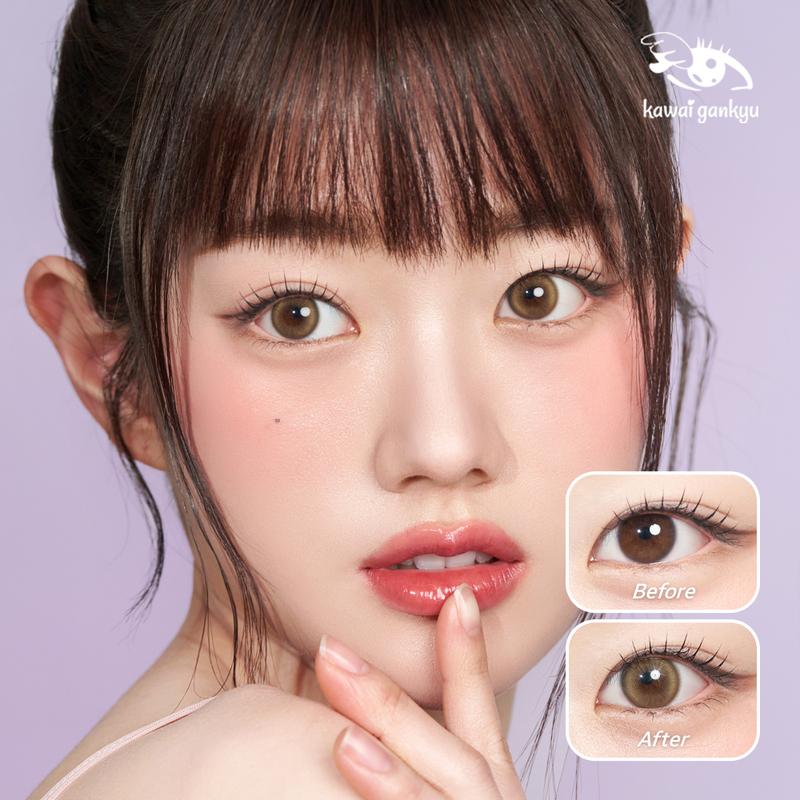 KawaiGankyu Softlens - Clearie Queen Golden Brown Contact Lens (1pc/SETENGAH PASANG) 4