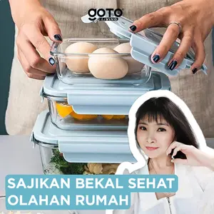 X Goto [COD] Candy Food Storage Kontainer Kotak Bekal Penyimpanan Makanan Kaca