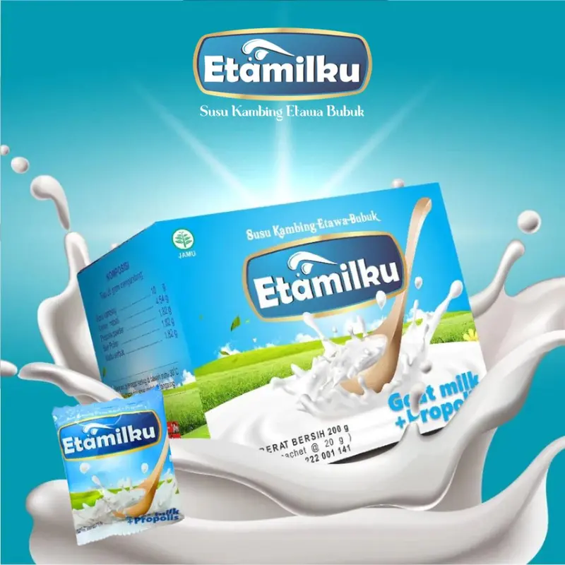 1 BOX Susu ETAMILKU (10 Sachet) Susu Kambing Etawa Bubuk Plus Propolis Original 4