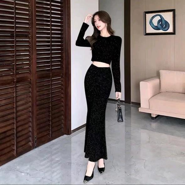 Dress Blink Blink motek Glittery panjang mewah long dress pesta full motek Formal Wanita 4