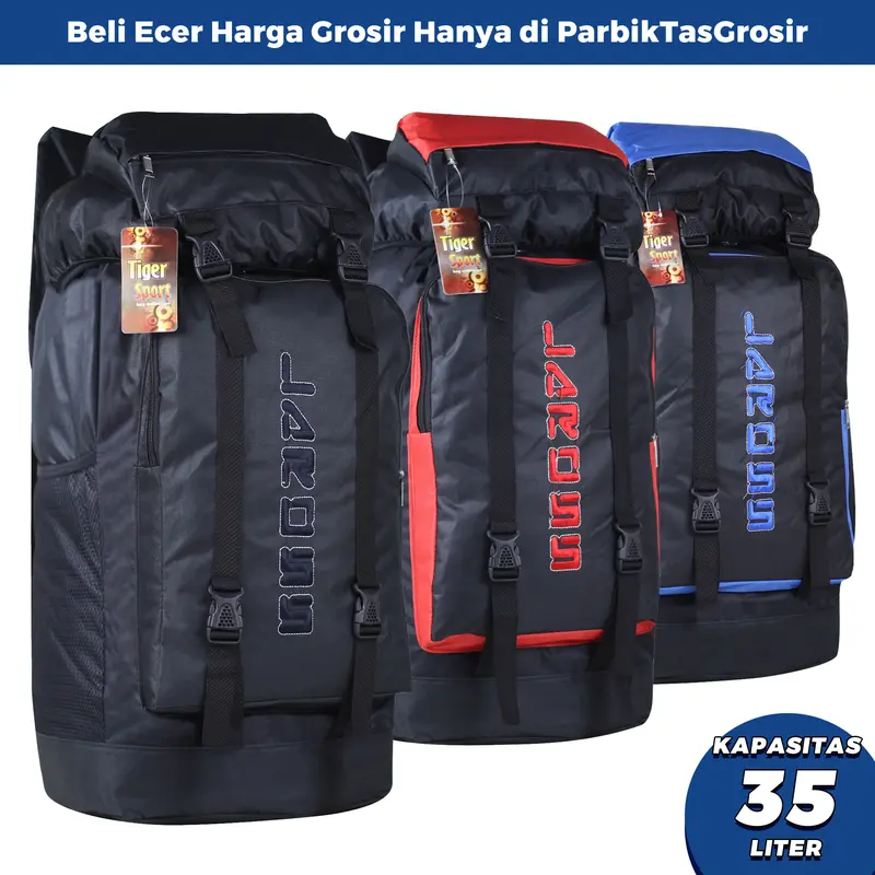 Ransel Outdoor Besar Gunung Pria Backpack Hiking Muncak Cowok Tas Jumbo Mudik Travelling Merah