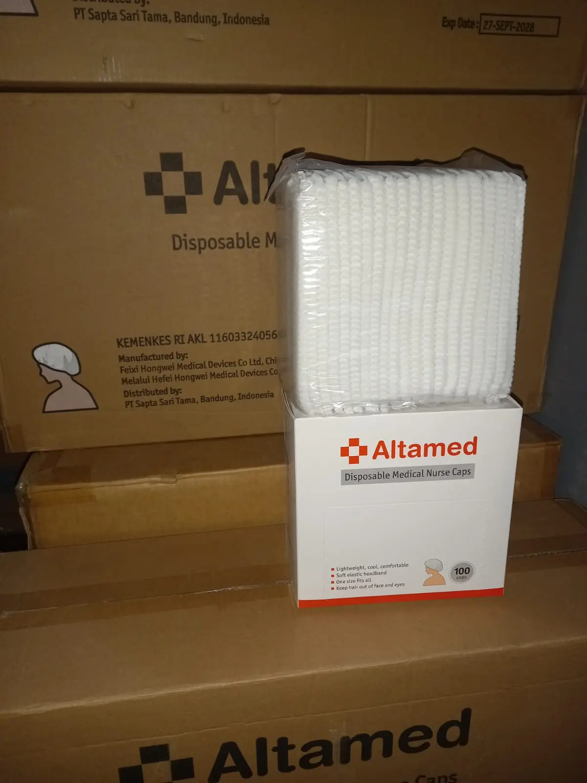 Nurse Cap Brand Altamed box isi 100 pcs Hijau