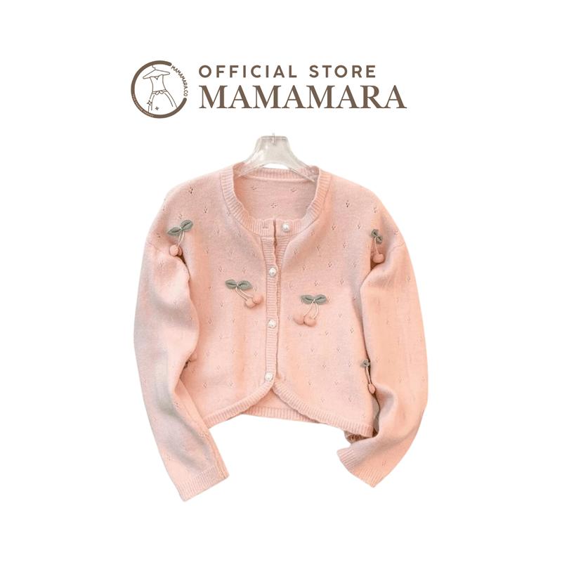 MAMAMARA - Cardigan Rajut Wanita Cherry Sweater Atasan Top Knit Halus Knitwear Pastel 9
