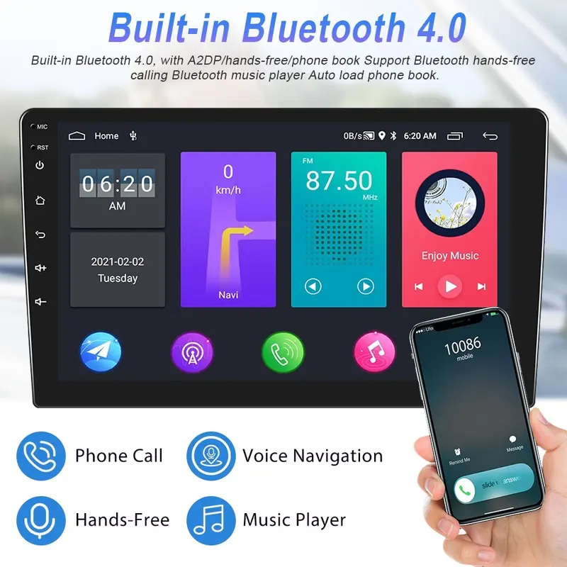 4GB+32GB 8GB+64GB 7/9/10  Inch Android 12 Radio Stereo Mobil  4+32GB  ROM Bluetooth WiFi GPS Navigasi Head Unit dengan Layar IPS 2.5D Android 9 inch Mobil Stereo Radio Car Multimedia MP5 GPS WIFI 3