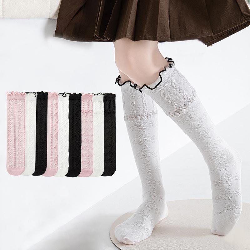 Product Introduction of Tất Cao Đến Đầu Gối, Phong Cách Công Chúa Cho Bé Gái, Thiết Kế Hoa Ngọt Ngào, Dành Cho Trẻ Em Từ 3-8 Tuổi, Tất Dài, Thích Hợp Cho Bé, Phong Cách Xuân Thu, Làm Bằng Bông Dệt Kim, Tất Bắp Chân 16