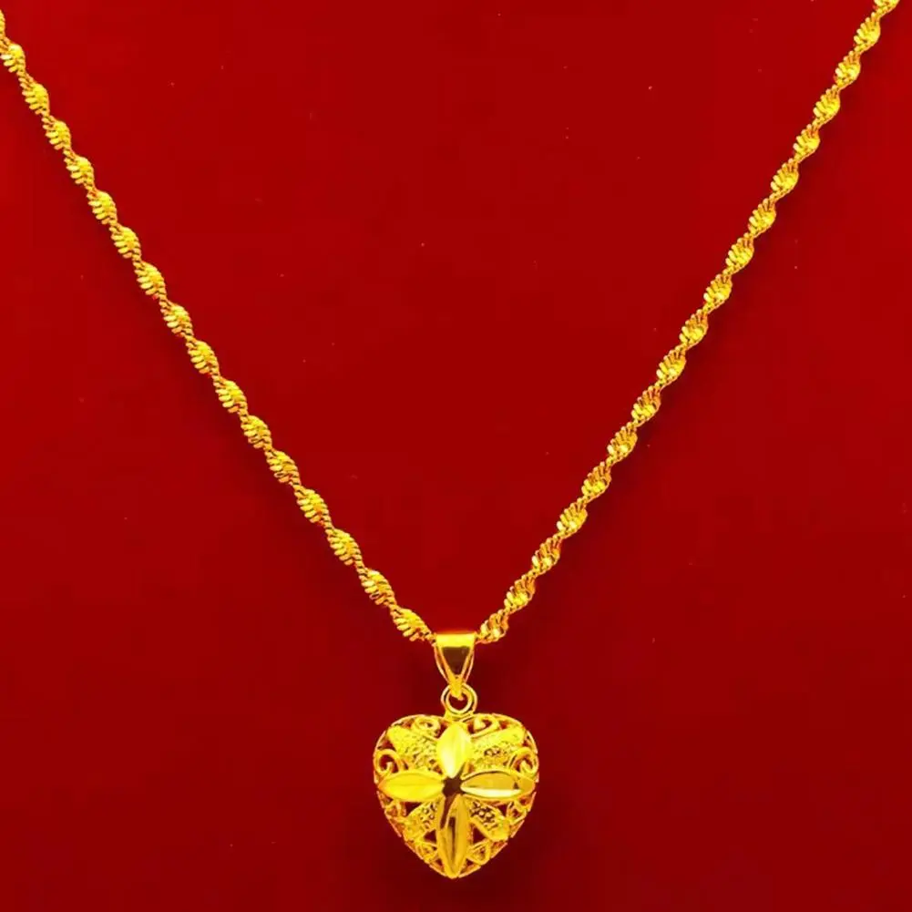Kalung Tahan Karat, Reka Bentuk Hati, Rantai 45cm, 1 Keping