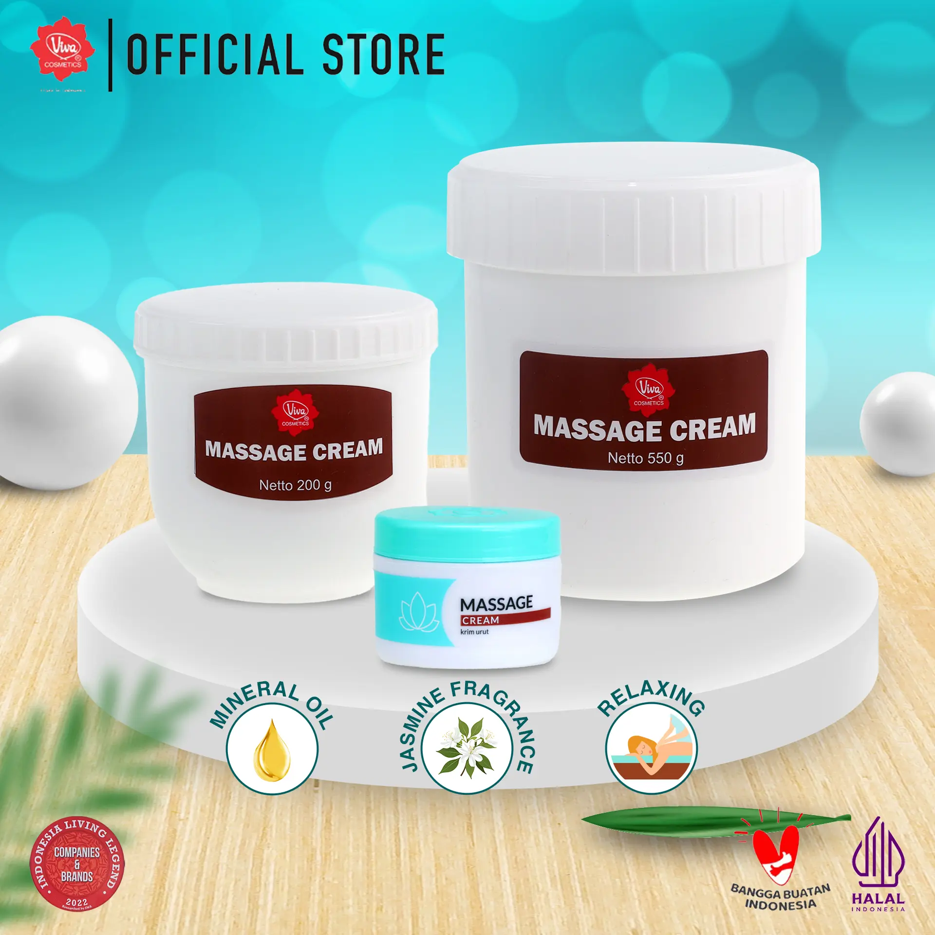 Viva Massage Cream Ukuran 30gr, 200gr, 550gr
