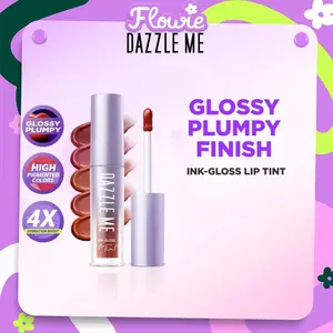 [MUST HAVE] DAZZLE ME Ink-Gloss - Lip Tint Lip Gloss Tahan Lama Glossy dan Plumpy Finish Waterproof Stained High Pigmented Lasting Bibir Lipstick
