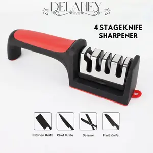 Delaney Alat Pengasah Pisau & Gunting Profesional - Praktis & Serbaguna, Grip Anti Licin